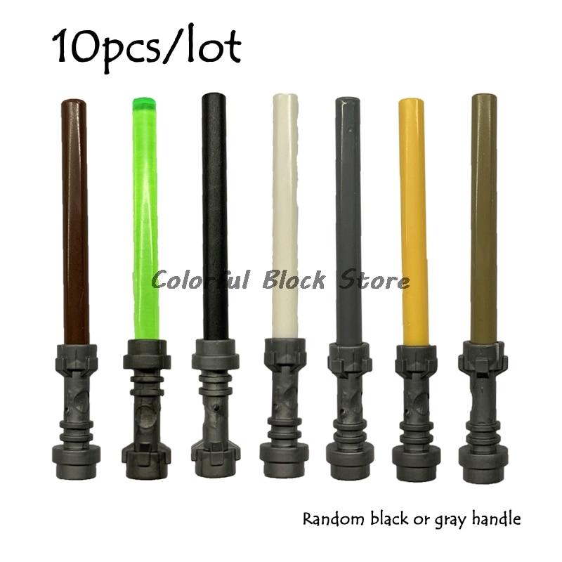 10pcs/lot Lightsaber Building Blocks Toys Figures Weapons Accessories Stick Handles Soldiers Movie Series Toys Children Gift