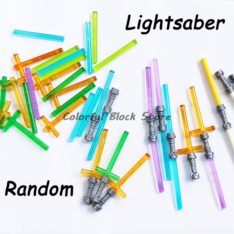 10PCS Lightsaber Random Color Single Double Handle Building Blocks Accessories Toy Children Gifts  Sticks Compatible Figure