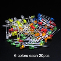 100PCS F3 LED Diode 3MM Assorted Kit White Green Red Blue Yellow Orange Pink Purple Warm White DIY kit Light Emitting Diode bxv