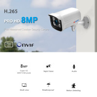 BESDER 8MP IP-камера Ultra HD Audio H.265 POE AI Motion 4MPDetection Водонепроницаемая камера видеонаблюдения Bullet Camera ИК-ночное видение