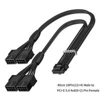 Удлинительный кабель Fasgear PCI-e 5,0, штекер-гнездо, 40 см, кабель 12vhpwr, совместимый с GPU GeForce RTX 3090Ti & 4080 4090