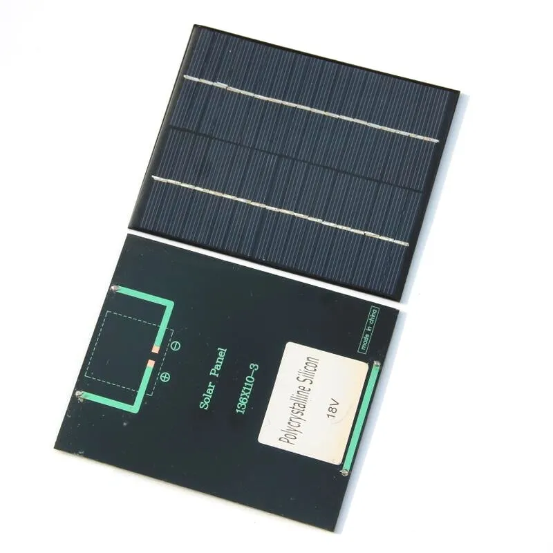 BUHESHUI Min Epoxy Solar Cell Module 2W 18V Polycrystalline Solar Panel For 12V Battery Charger DIY System Education 136*110MM