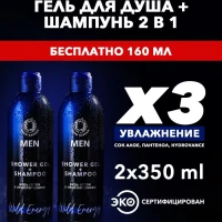 Гель для душа-шампунь мужской Wild Energy, 350 мл,2 шт набор