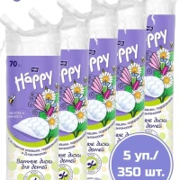 Ватные диски bella baby Happy  ромашка, подорожник 70штх5уп