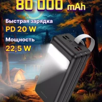 Power Bank внешний аккумулятор 80000 mAh с быстрой зарядкой