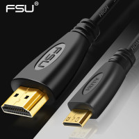 Mini HDMI-совместимый с HD-кабелем 1080p 3D Высокоскоростной адаптер позолоченный штекер для камеры монитора проектора телевизора 1 м, 1,5 м, 2 м, 3 м, 5 м