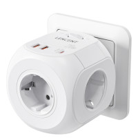 Настенная розетка-удлинитель с 4 розетками AC + QC3.0USBX2 + 1 Type C PD20W