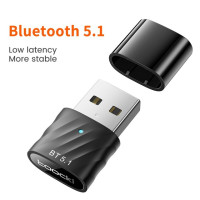 Bluetooth-адаптер Toocki с USB-портом и поддержкой Bluetooth 5,1