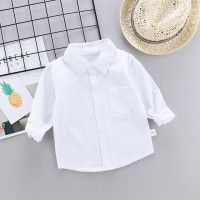 Новые детские однотонные белые рубашки для мальчиков/девочек детские топы для мальчиков/девочек Детская свадебная одежда с длинным рукавом Детские топы футболки