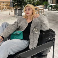 LTGIRL痞幼同款大尺碼保暖設計感小香鋪棉外套寬鬆顯瘦名媛秋冬上衣