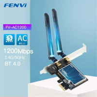 Беспроводная Wi-Fi карта FENVI, 2,4 Мбит/с, PCIE адаптер, Двойной диапазон 10/11 ГГц/5 ГГц 802.11AC для Bluetooth, Wi-Fi адаптер Win7/