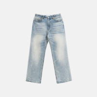 INSAIT 23SS Cozy Jeans 淺藍復古水洗做舊直筒牛仔褲