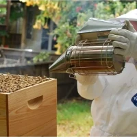 Дымарь для пчеловода из нержавейки с ограждением 