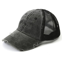 Винтажная бейсболка для конского хвоста, Женская Регулируемая Снэпбэк-Кепка, сетчатая потертая летняя кепка, женская шляпа от солнца