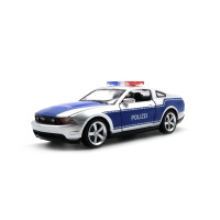 1/32 Ford Mustang GT немецкий POLIZEI CAIPO MSZ литая под давлением Металлическая Модель автомобиля игрушки для детей оттягивающий звук