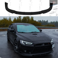 Сплиттер (Накладка) на передний бампер без элеронов для автомобиля Mitsubishi Lancer X  (2011-2015) рестайлинг