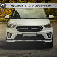 Юбка переднего бампера ZEUS для Hyundai Creta 2016-2020 АБС пластик, передняя губа, тюнинг, накладка на бампер, стайлинг