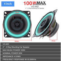 Автомобильные динамики 4/5/6,5 дюйма, 100 Вт, Универсальная автомобильная дверь, автомобильная аудиосистема, музыка, стерео, полный диапазон частот, сабвуфер, громкоговоритель
