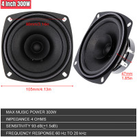Автомобильный коаксиальный динамик, 2 шт., 5 дюймов, 400 Вт/4 дюйма, 300 Вт, автомобильная аудиосистема для двери автомобиля, музыкальные стерео Hi-Fi динамики с полным диапазоном частот