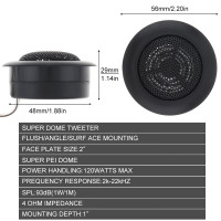 Высокоэффективный миниатюрный купольный динамик-твитер, 2 шт., 120 Вт, 12 В, громкий динамик s, автомобильный звуковой динамик для автомобильной аудиосистемы