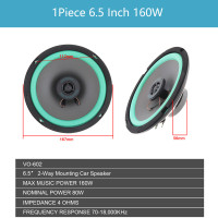 Автомобильный коаксиальный динамик, 1 шт., 6,5 дюйма, 160 Вт/500 Вт/600 Вт, автомобильная аудиосистема на дверь автомобиля, музыкальный стерео динамик с полным диапазоном частот, громкоговоритель