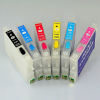 Перезаправляемый картридж T0481- T0486 для EPSON STYLUS Photo RX500/RX600/R300/R300M/R200/R220/R320/R340/RX620 с чипом автоматического сброса