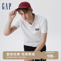 Gap男裝夏季2023新款LOGO通勤商務休閒短袖POLO衫715819時尚上衣