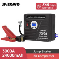 Профессиональное автомобильное пусковое устройство JFEGWO 3000A, мощный воздушный компрессор, 24000 мАч, 12 В, автомобильный аккумулятор, пусковое устройство, пусковое устройство