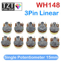 WH148 Линейный потенциометр 15 мм вал с гайками и шайбами 3pin WH148 B1K B2K B5K B10K B20K B50K B100K B250K B500K B1M