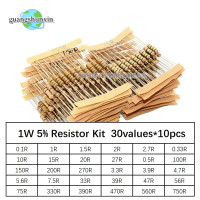Комплект резисторов 300 шт. 1 Вт 5% 30 значений X 10 шт. углеродная пленка сопротивление 0,1-750 Ом набор 0.1R - 750R