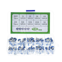 100 шт./коробка, RM065, набор потенциометров с карбоновой пленкой, 10 значений, переменный резистор 500R-1M, 100 шт.