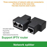 Разветвитель RJ45 с 1 на 2 каналами, Женский сетевой кабель Ethernet LAN, двойной разъем, переходные порты для ноутбука, док-станции, кабель