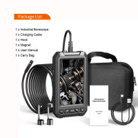 Эндоскоп промышленный с 5-дюймовым IPS-экраном, 1080P, 8 мм, X Зум