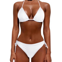 Сексуальные бразильские стринги, женское бикини, модель 2023 года, бандажный однотонный купальник, комплект микро-бикини, летняя пляжная одежда, купальный костюм, Прямая поставка