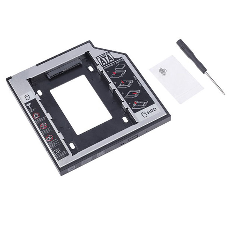 Universal Hard Disk Drive Bay 2.5 2nd 9.5mm Ssd Hd SATA Hard Disk Drive HDD Caddy Adapter Bay For Cd Dvd Rom Optical Bay