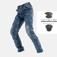 Эластичные брюки с защитой от падения, всесезонные мотоциклетные хлопковые джинсы для верховой езды, новые мотоциклетные брюки Aeamind, бриджи с 4 наколенниками