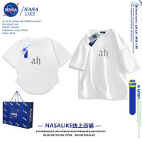 NASA聯名潮牌一長一短情侶裝純棉T恤男女短袖上衣服2023新款夏季