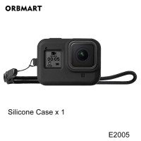 Силиконовый чехол для GoPro Hero 8, черное закаленное стекло, защита экрана, защитная пленка для объектива, чехол для Go Pro 8, аксессуары