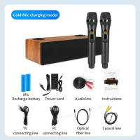 Деревянный двойной микрофон, 120 Вт