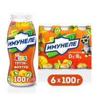 Напиток кисломолочный Имунеле For Kids Тутти-фрутти 1.5%, 100 г х 6 шт