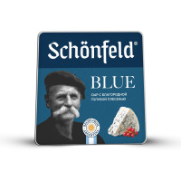 Сыр фасованый с благородной голубой плесенью Schonfeld Blue 54%, 100 г