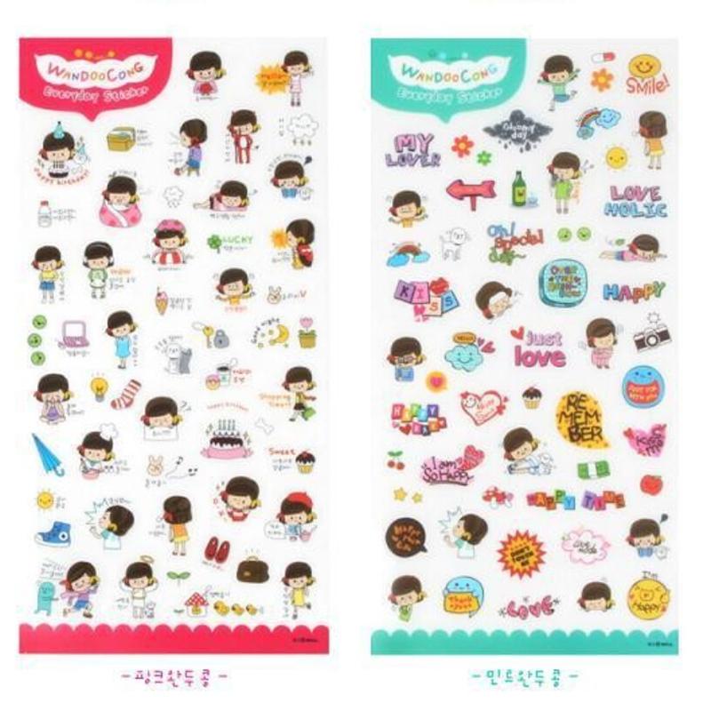 6 Pcs/lot Mini  Likable Cartoon Print Memo Sticker Notebook Calendar Memo Pad Sticker  Diary Notes Scrapbook Paper Sticker