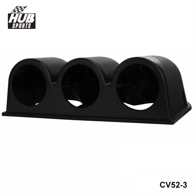 Hubsports - Universal Car Black 2" 52mm 3 Triple Hole Dash Gauge Pod Mount Holder ABS For TOYOTA SUPRA MA70 7M-GT HU-CV52-3