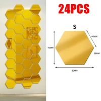 3D зеркальные настенные Стикеры, шестигранные самоклеящиеся зеркальные наклейки, самоклеящиеся мозаичные плитки, наклейки для спальни, гостиной, украшение для дома