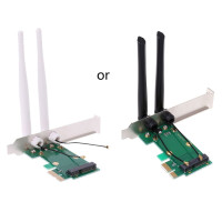 Беспроводная сетевая карта Wi-Fi Mini PCI Express к адаптеру PCI-E 2 антенны Внешний ПК