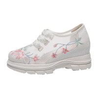 Женские туфли с цветочной вышивкой, плоская платформа, Повседневные Удобные джинсовые кроссовки, обувь в китайском стиле, лето