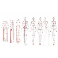 Fashion Illustration Rulers Sketching Templates Ruler Sewing Humanoid Patterns Design Clothing Measuring