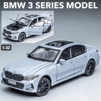 1:32 BMW 320i THE 3 G20 2023 модель автомобиля из сплава игрушка литая модель автомобиля со звуком и фотомагнитом игрушки для детей автомобиль