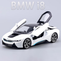 1:24 автомобиль BMW I8 из сплава, литой и игрушечный автомобиль, модель автомобиля со звуком и фотомагнитом, автомобиль, игрушки для детей, подарки