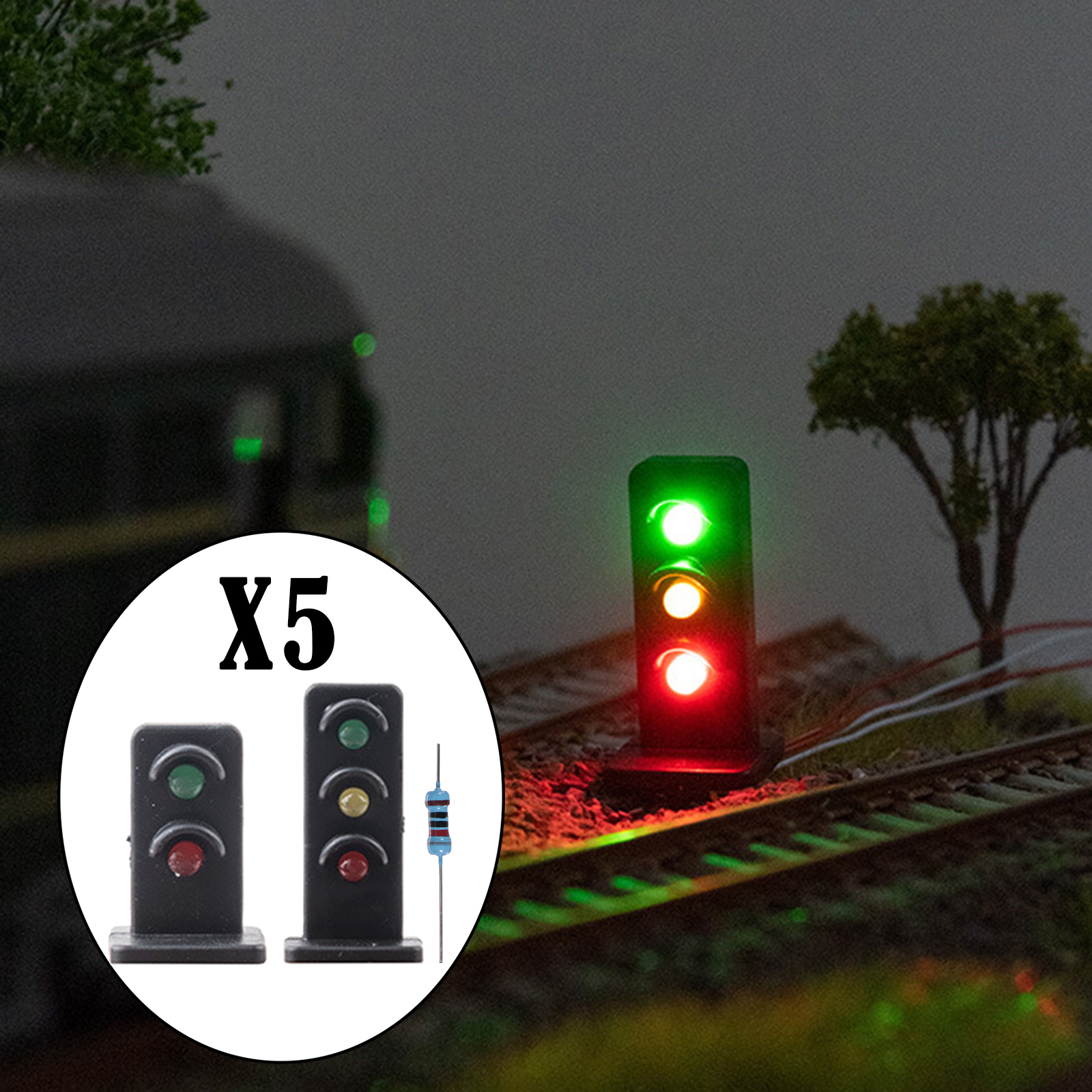 Diorama 1:87 Traffic Light Ornament Sand Table Railway Scenery Supplies